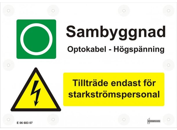 Skylt Sambyggnad 210x150mm Alu