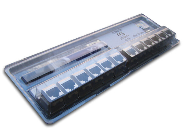 ECS Keystone jack UTP C6A 12-pack Svart 