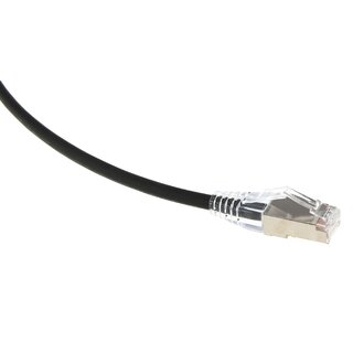 ECS  Slim patch Cat.6A STP Svart 10,0m Skärmad, AWG28 LSZH