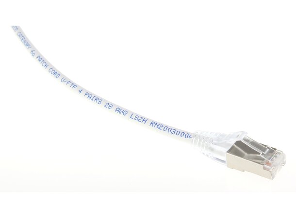 ECS  Slim patch Cat.6A STP Vit  2,0m Skärmad, AWG28 LSZH 