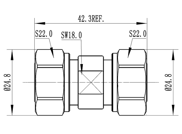 RFS Adapter 4.3-10 male -  4.3-10 male 