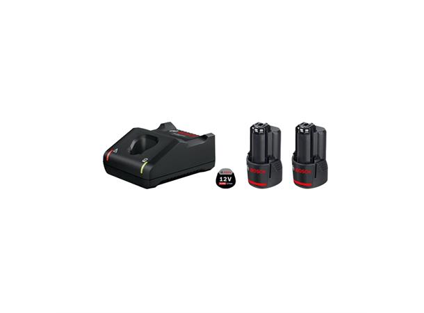 Bosch Batteriset 12V 2x3AH +M/GAL 12V-40 Professional laddare. 
