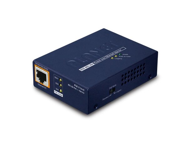PoE++ Injector 1-port 10/100/1000B/Tx Planet: external power 60 Watt 