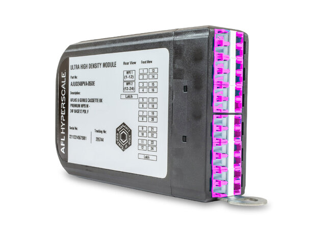 AFL U kassett OM4 1x24 MPO 12xLCD Rak MPO Elite male Type A 24-fiber EV Base24 
