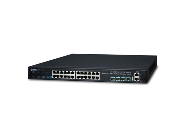 Planet Switch L3 24Port 10/100/1000T 10G 4-port 10G SFP+ Stack 