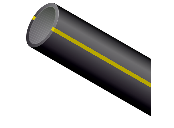 Duraline Mikrodukt 1x14/10 Gul Svart med stripor 1000m EKO-dukt 