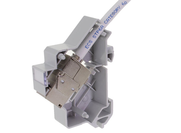 ECS DIN Adapter keystone jack STP/UTP AL/ TL-jack exkl. jack, inkl. sidolock 