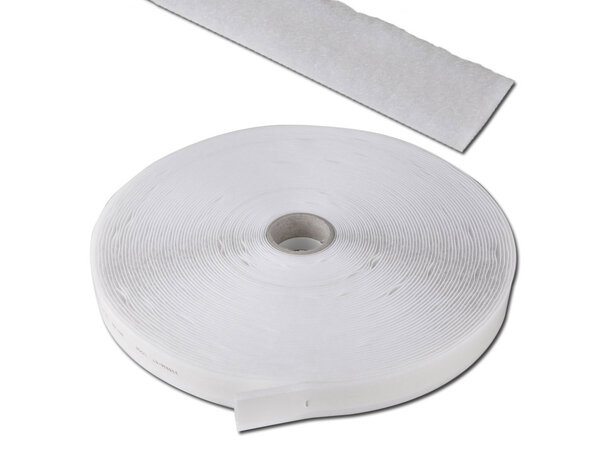 Kardborreband 20mm rulle vit 22,5m 