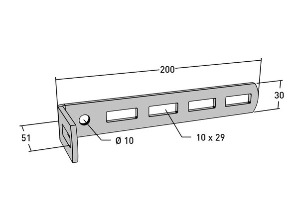 MP vinkelfäste MP-901 200mm vit 