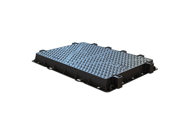 Gröninfra Gjutjärnslock 90x60x10mm D400 2-delgångjärn just.skruv,låsbar 