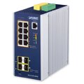 Industriell Switch 8-port PoE+ 802.3at 2-P 100/1G SFP, 2-P 100/1G/2.5G SFP Mgt