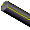 Duraline Mikrodukt 1x14/10 Gul Svart med stripor 1000m EKO-dukt