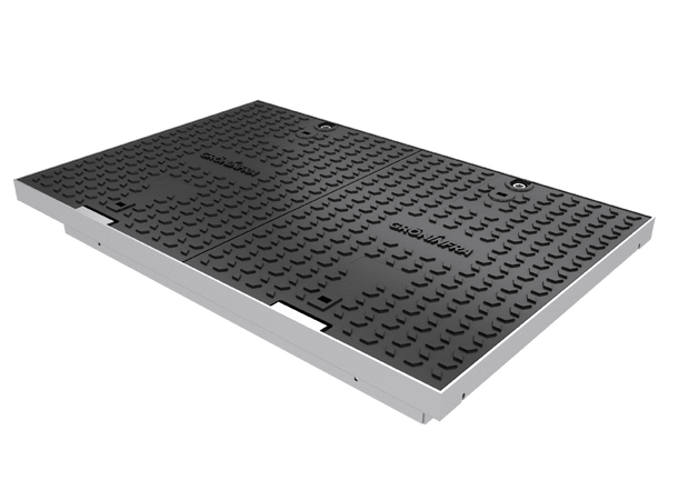 Gröninfra Gjutjärnslock 90x60 B125 Flytram 70mm, låsbar 