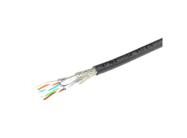 Kabel Flex C7 4x2x23/7 AWG S/FTP förstärkt PU svart rörliga applikationer 