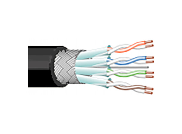 Kabel Flex C7 4x2x23/7 AWG S/FTP förstärkt PU svart rörliga applikationer 
