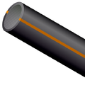 Duraline Mikrodukt 1x14/10 Orange Svart med stripor 1000m EKO-dukt