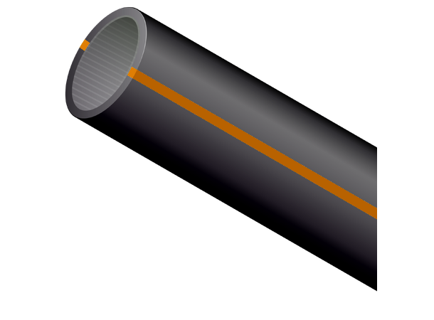 Duraline Mikrodukt 1x14/10 Orange Svart med stripor 1000m EKO-dukt 