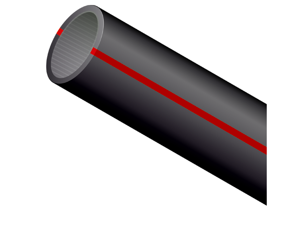 Duraline Mikrodukt 1x14/10 Röd Svart med stripor 1000m EKO-dukt 
