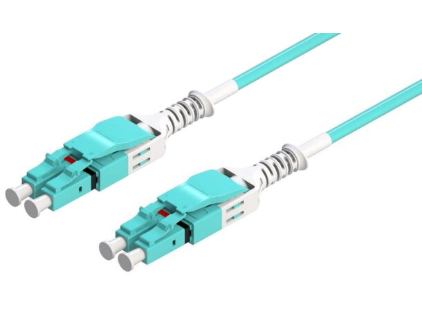 ECS Unibootpatch OM4  LC-LC  0,5m Pull Boot Straight A-B Aqua LSZH 