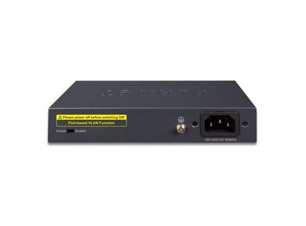 Switch  8-port 10/100/1000B/Tx Planet: intern power Desktop 