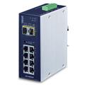 Industriell Switch 8-port 1000Tx+2xSFP Planet:  2x100/1000Base-X SFP IP30