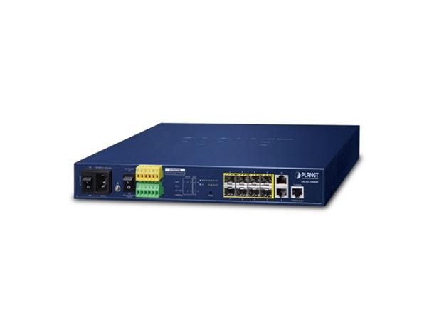 Switch  8-port 100/1000B/x SFP Planet: 2x10/100/1000B/Tx Managed