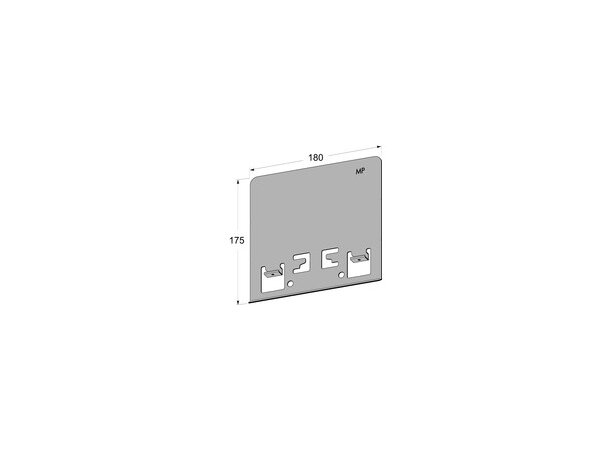 MP fästplåt ohålad 180x175 mm MP-952S dosplåt för kabelränna 