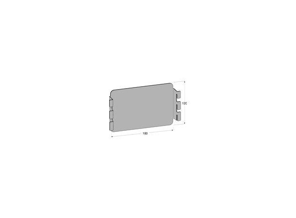 MP fästplåt ohålad 180x120mm MP-738S doslåt för trådstege 