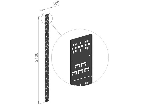 Enoc KHV Kabelhållare vertikal svart 100x12x2100