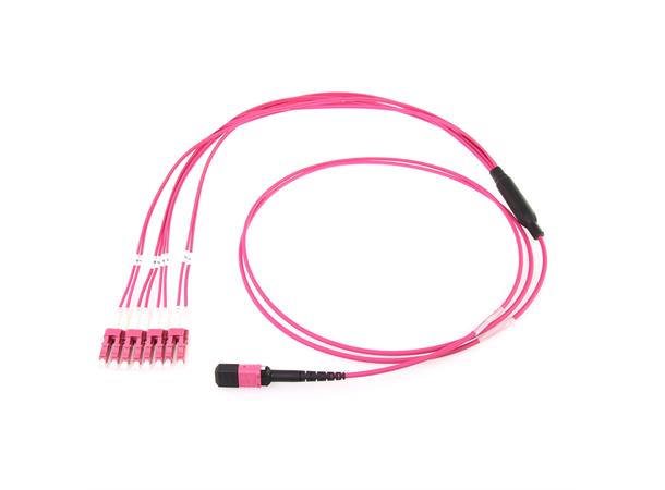 ECS Fanout MPO-LC  8x50/125 OM4  1,0m QSFP+ till SFP+ 
