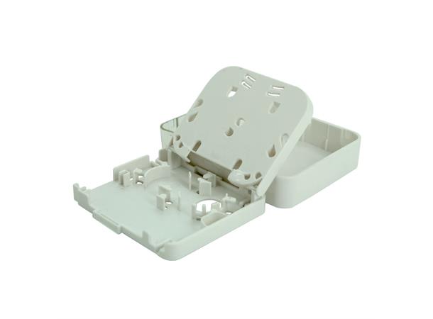 Kompakt Fibertermineringsbox LC duplex SC simplex 2-fiber inkl. fiberhantering 