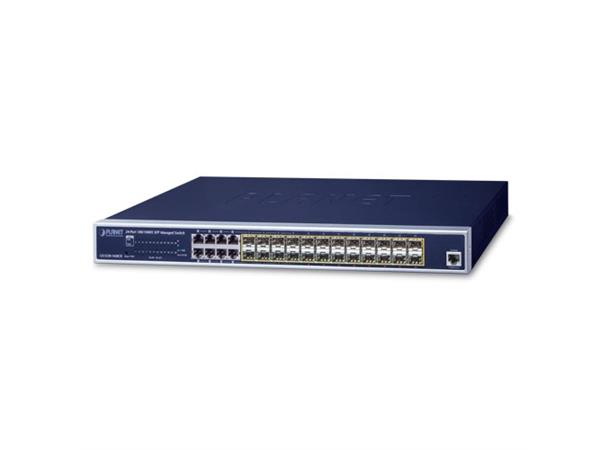 Switch 24-port SFP 100/1000X 8xTP Shared Planet: L2+ IPv4/IPv6 + Redundant AC/DC 