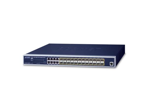 Switch 24-port SFP 100/1000X 8xTP Shared Planet: L2+ IPv4/IPv6 + Redundant AC/DC