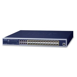 Switch 24-port SFP 100/1000X 8xTP Shared Planet: L2+ IPv4/IPv6 + Redundant AC/DC