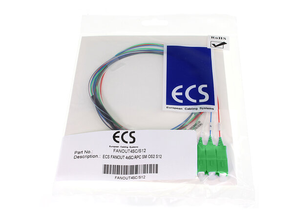 ECS fanout 4-ribbon 4xSC/APC SM OS2 S12 2,3m