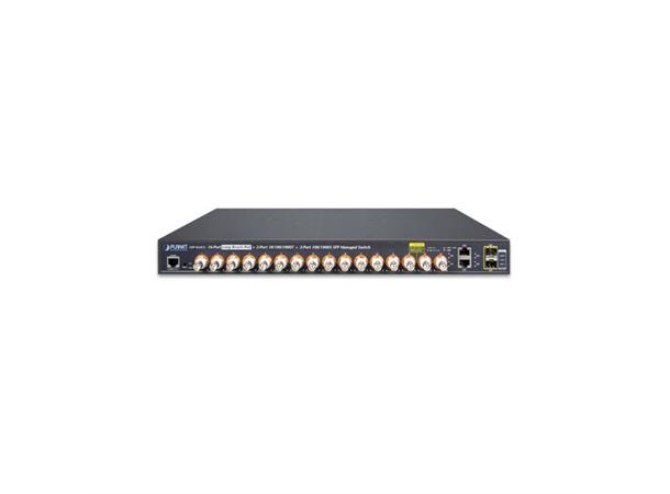 IPv4/IPv6, 16-Port Coax + 2-Port 10/100/ Planet:  + 2-Port 100/1000X SFP Long Rea 