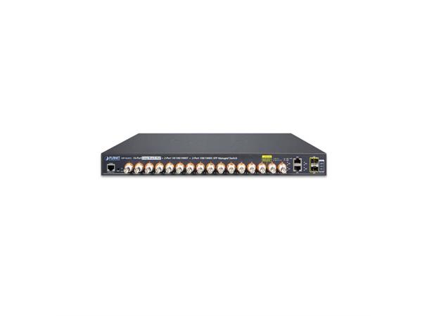 IPv4/IPv6, 16-Port Coax + 2-Port 10/100/ Planet:  + 2-Port 100/1000X SFP Long Rea