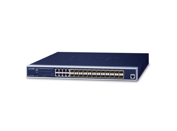 Switch 24-port SFP 100/1000X 8xTP Shared Planet: L2+ IPv6/IPv4 Managed