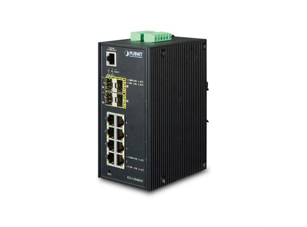 Industriell Switch 8-port 1000Tx+4xSFP Planet: IP30
