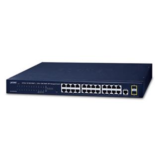 Switch 24-port 10/100/1000B/Tx 2xSFP Planet: Managed IPv4/IPv6, SFP100/1000