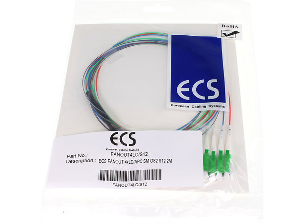 ECS fanout 4-ribbon 4xLC/APC SM OS2 S12 2,3m