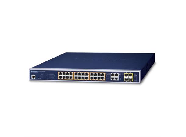 PoE+ Switch 24-port 10/100/1000B/T+4xSFP Planet: Managed IPv4/IPv6 440W